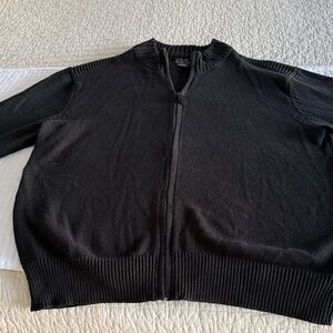 Jos A Bank Black Zip-Up Cardigan